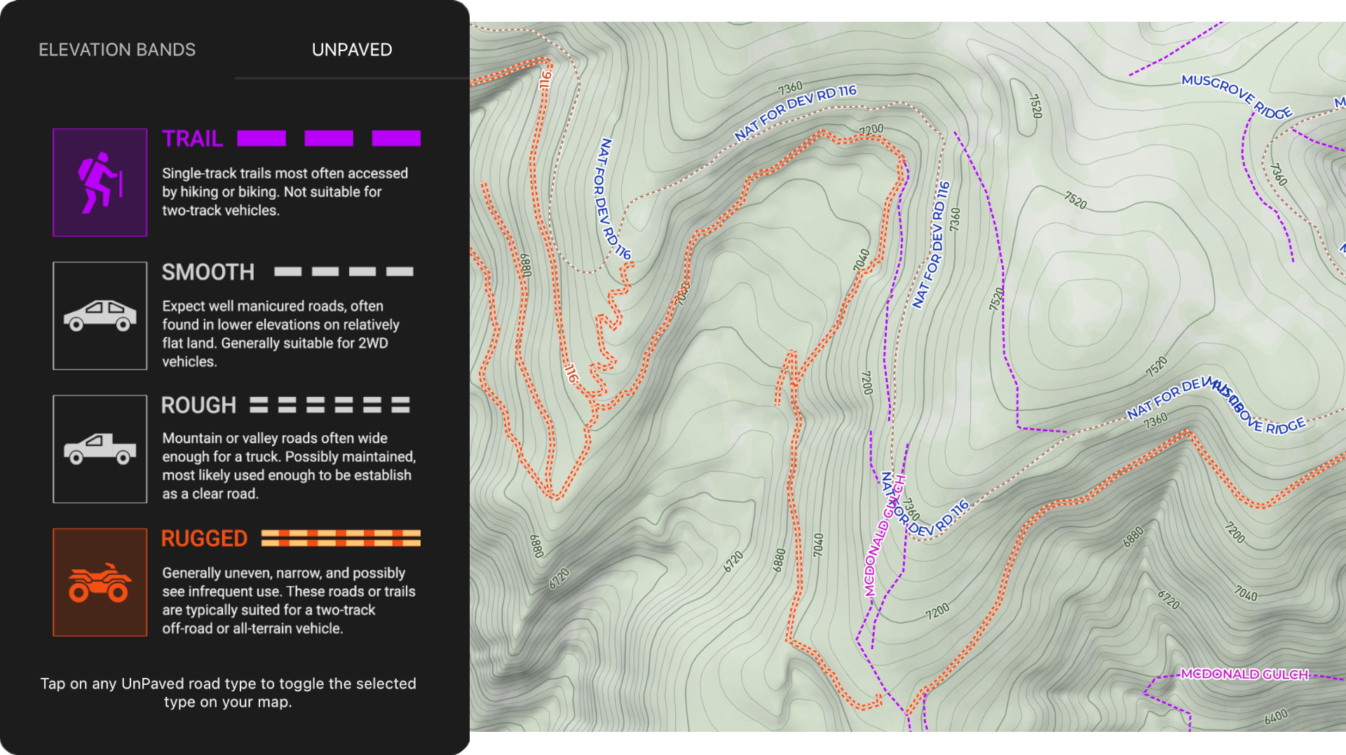 Scout To Hunt's UnPaved™ Offline Map Layer - Comprehensive Off-Roads & Trails 