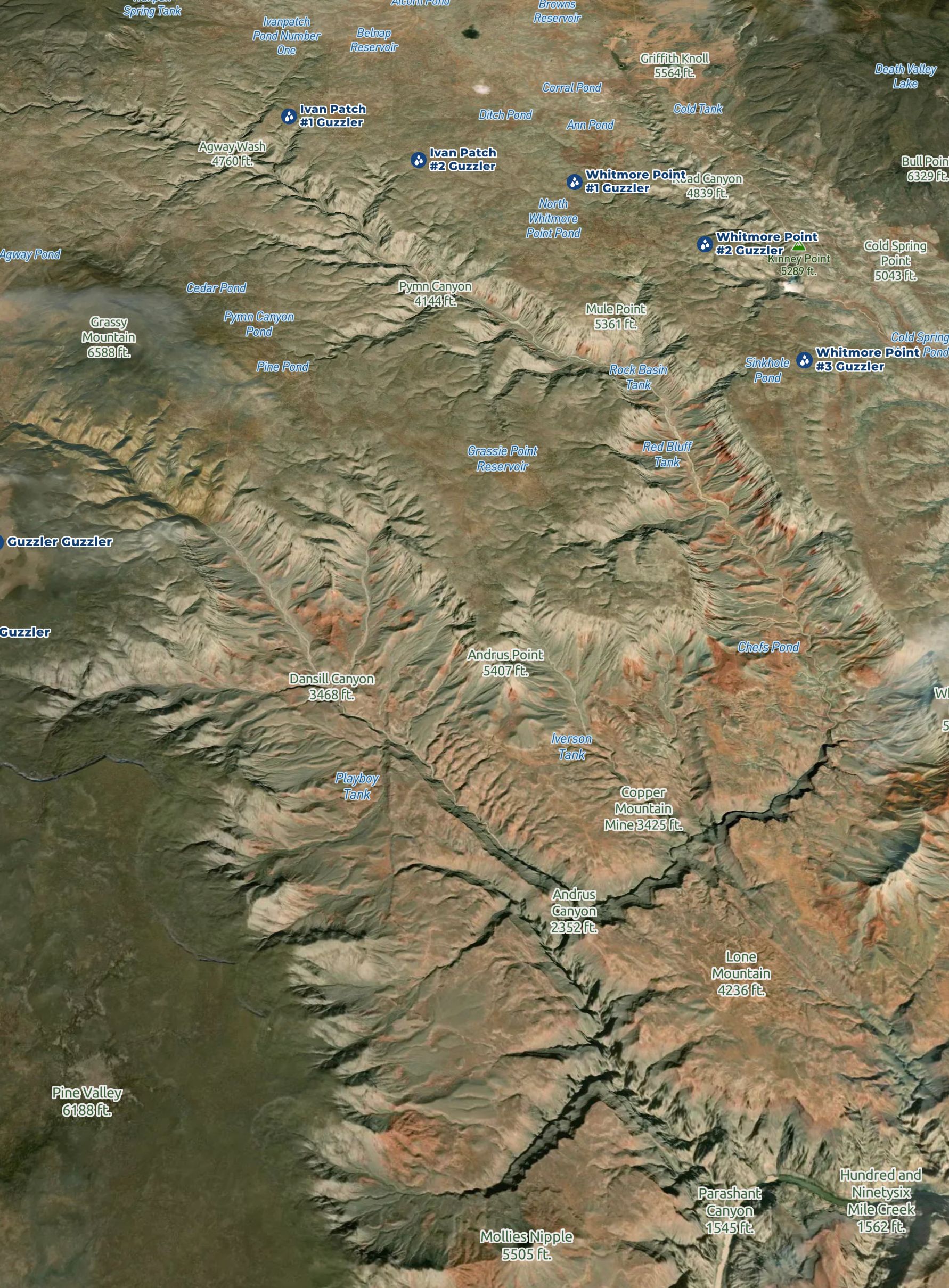 Offline 3D Satellite Map of the Parashant Canyon area, AZ - Scout To Hunt App