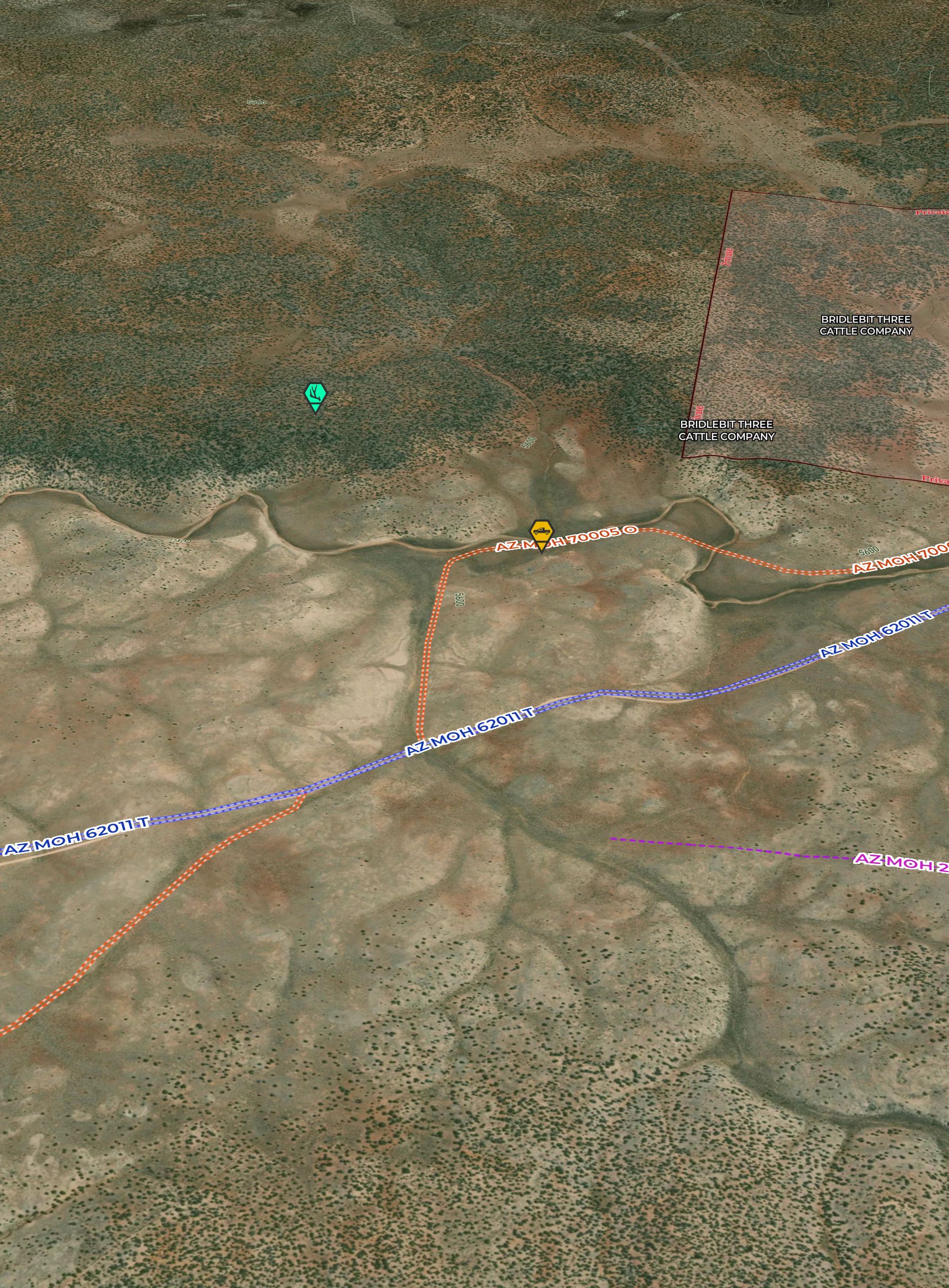 Offline 3D Satellite Map with the UnPaved™ and Private Land map layers - Scout To Hunt App