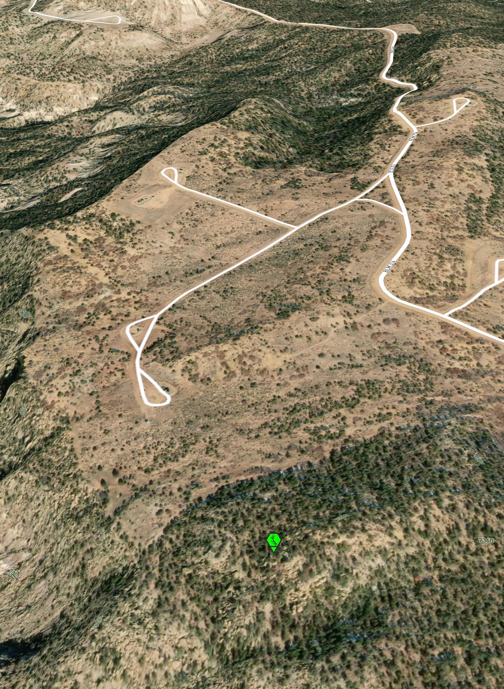 Offline 3D Satellite Map with the UnPaved™ and Private Land map layers - Scout To Hunt App