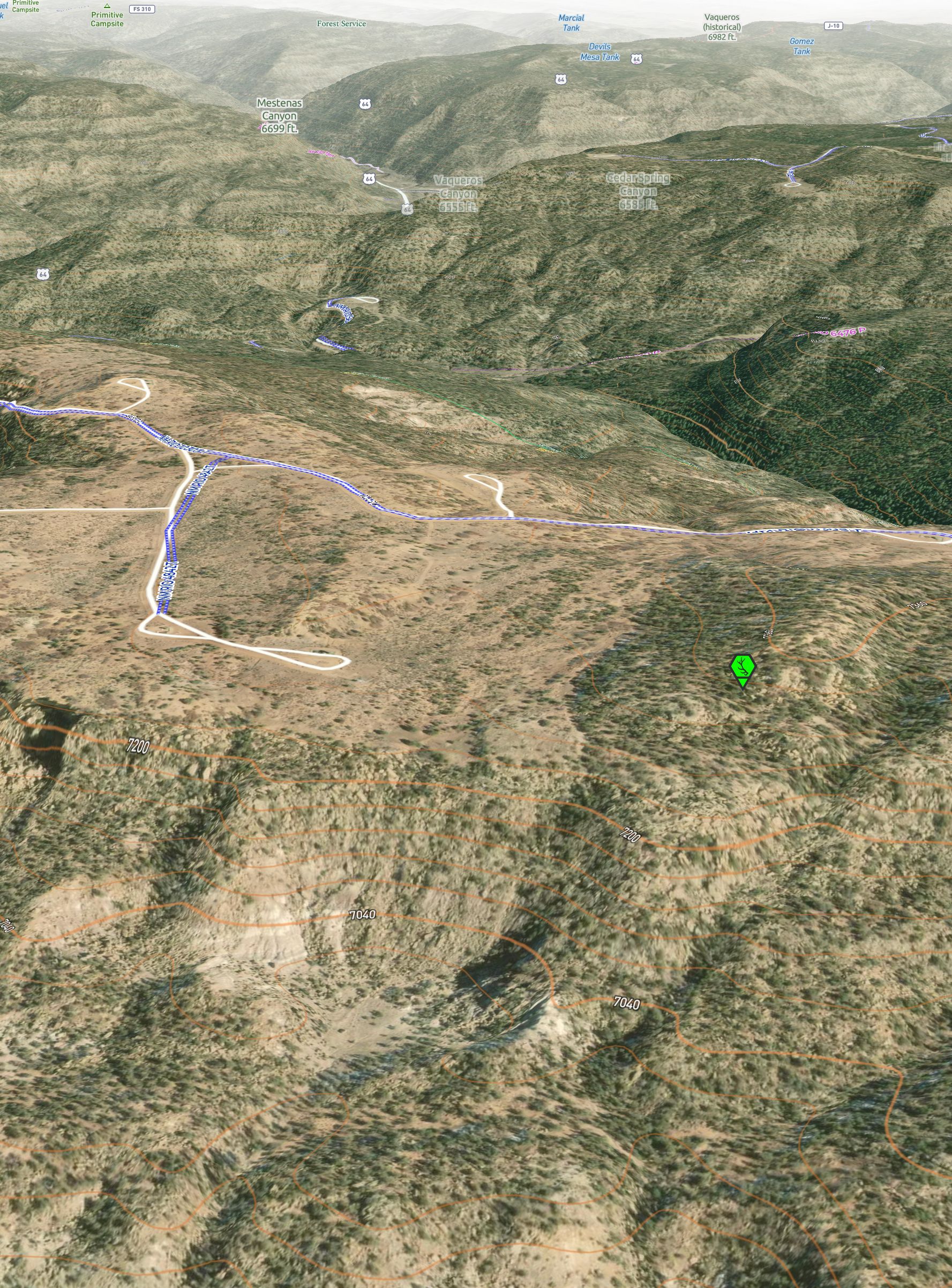 Offline 3D Satellite Map with UnPaved™ Off-roads and Trails map layer - Scout To Hunt App